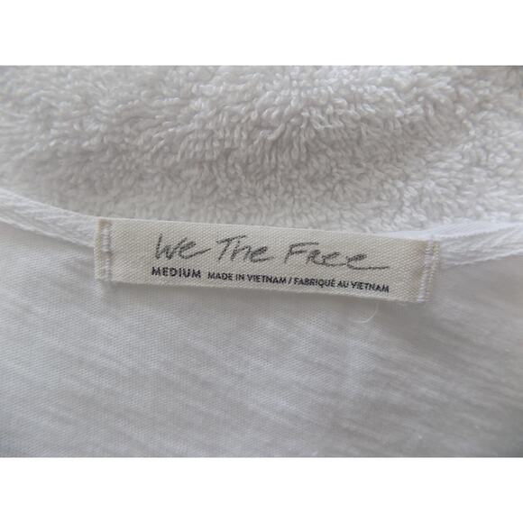We The Free white tissue tee t shirt long sleeve size Medium - Picture 7 of 8